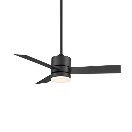 WAC San Francisco 3-Blade Smart Ceiling Fan 44in Matte Black with 3000K LED Light Kit and Remote Control F-083L